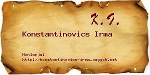 Konstantinovics Irma névjegykártya