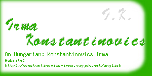 irma konstantinovics business card
